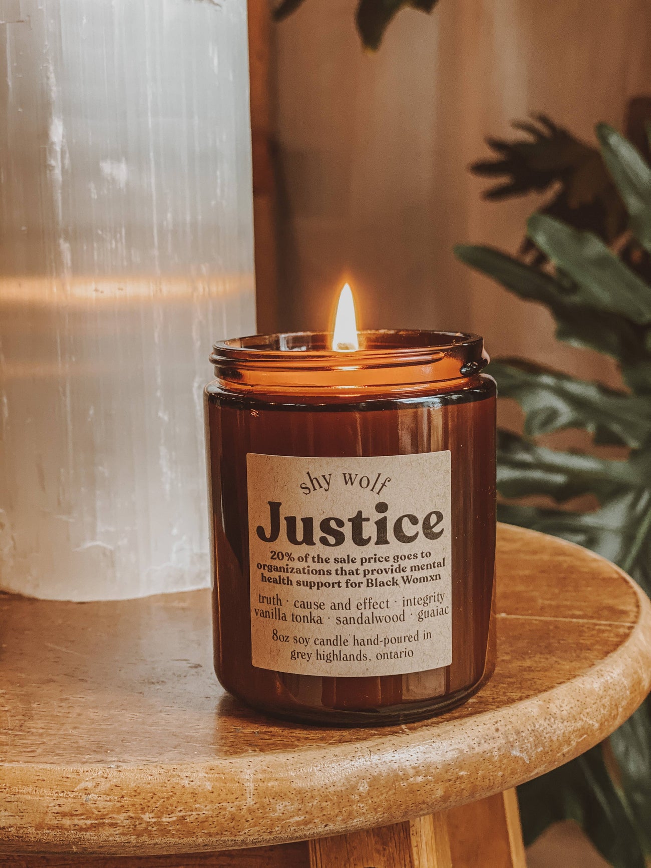 Justice Tarot Soy Candle for Charity - Vanilla, Sandalwood