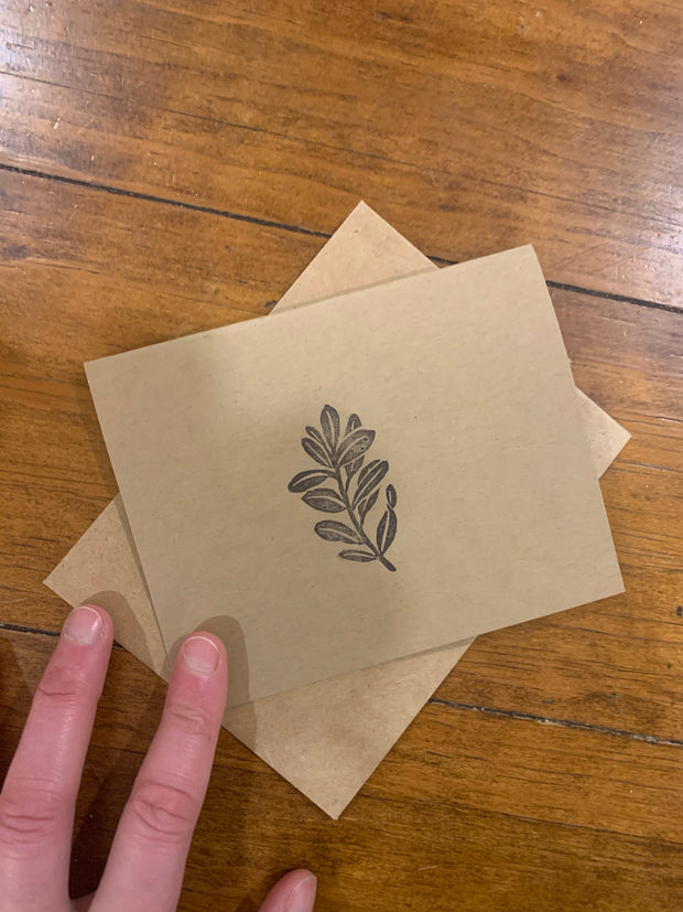 Kraft Stamped Botanical Card