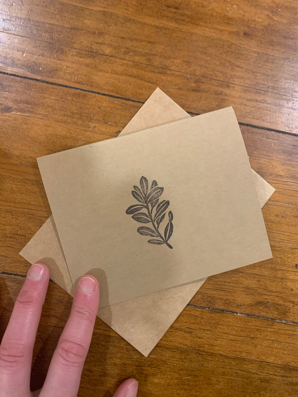 Kraft Stamped Botanical Card